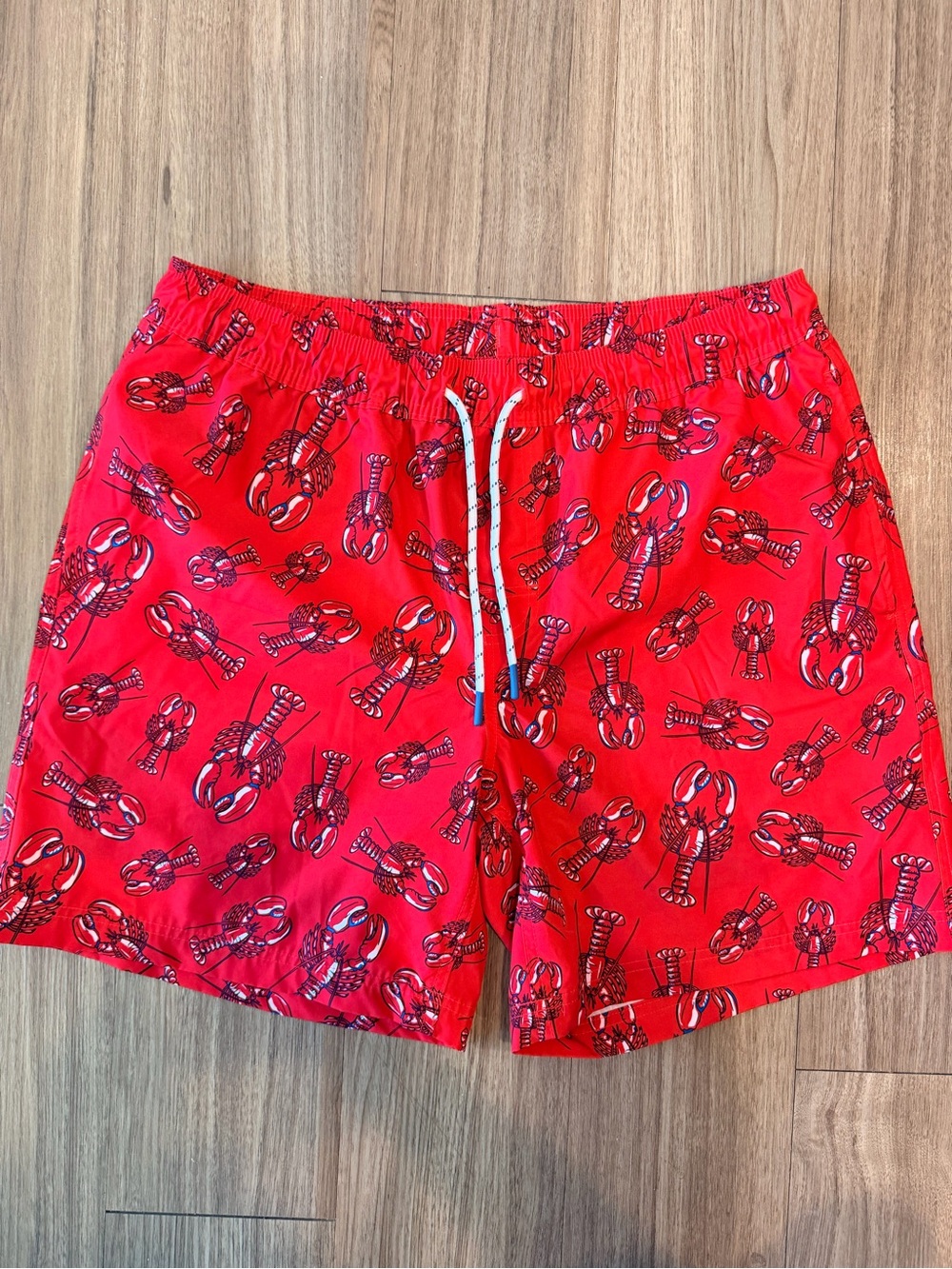 Men's Red Lobster-Print Swim Trunks